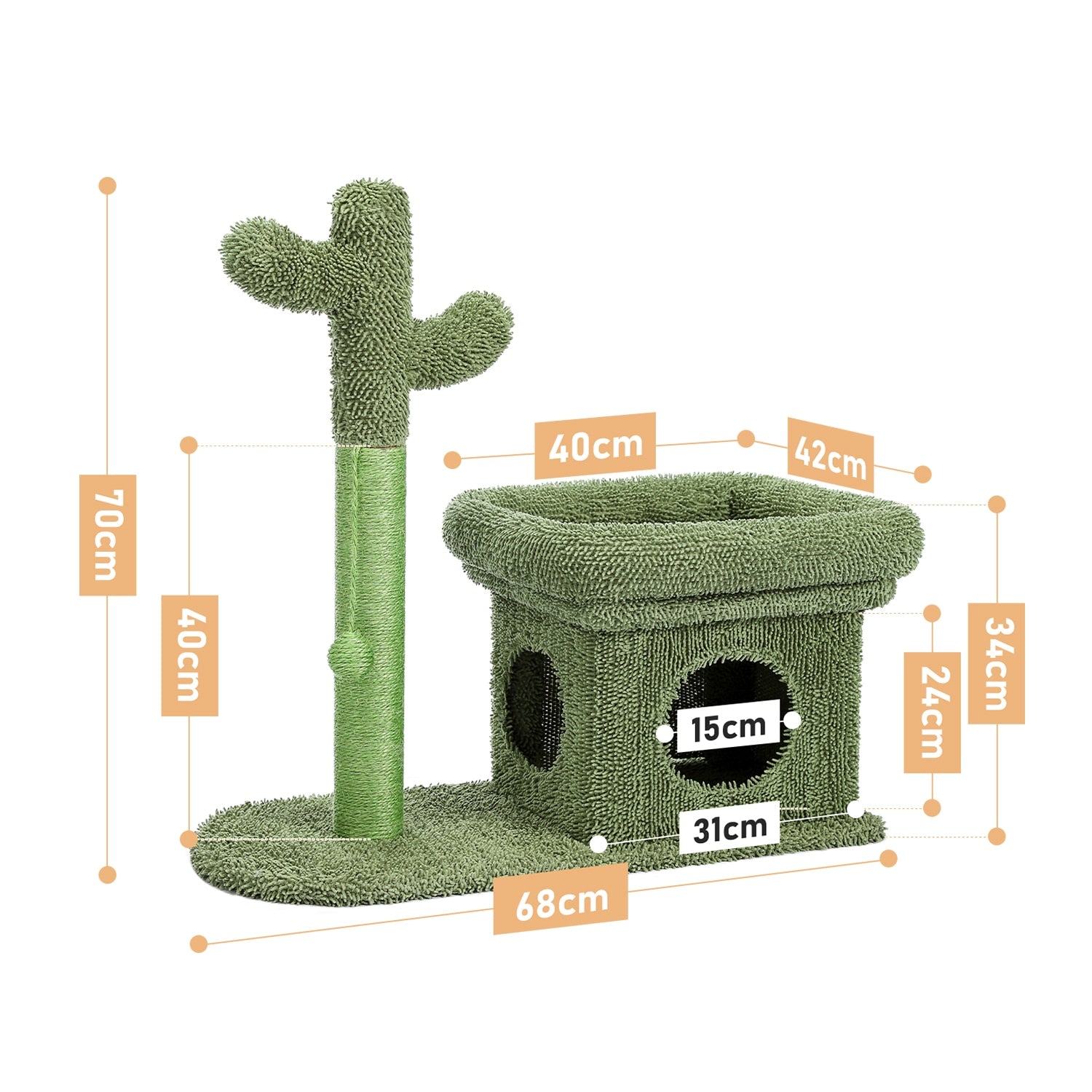 Cute Cactus Cat Scratching Tree